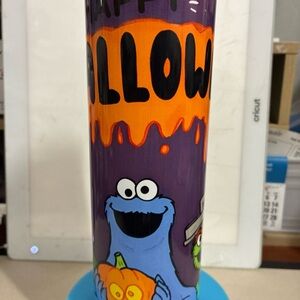 Halloween Cookie Monster Decor in Purple and Orange